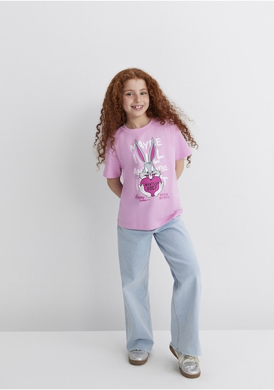 Mavi - Bugs Bunny Baskılı Pembe Tişört 7610303-71038 Pembe