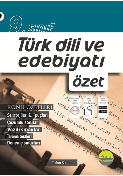 Pano Yayınları 9. Sınıf Türk Dili ve Edebiyatı Özet Yni