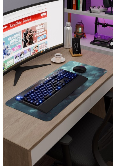 Airplane Uçak Kaymaz Dikişli Kauçuk Oyuncu Mousepad V1 - 70x30 Xl Gaming Mouse Pad Fare Altlığı