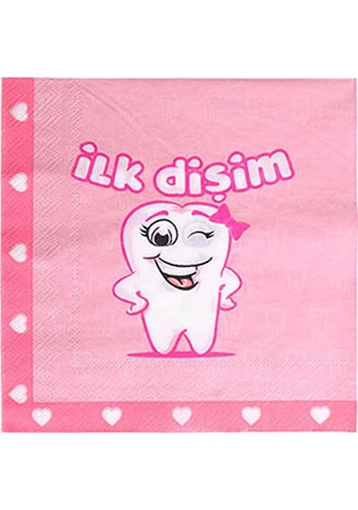 Roll-Up Ilk Dişim Kız Kağıt Peçete 33X33Cm 20Li-Pembe-Ebat Yok