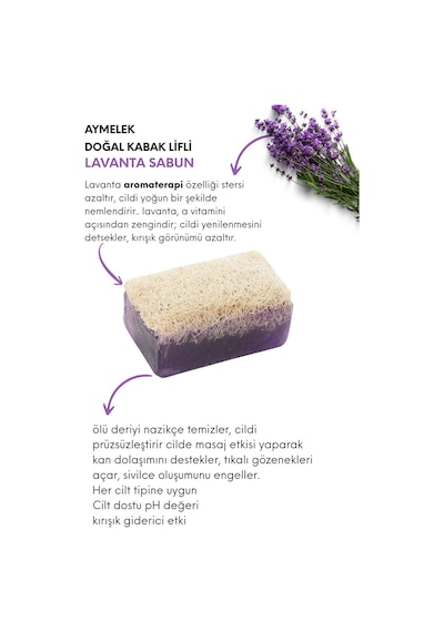 Lavanta Özlü Doğal Kabak Lifli Güzellik Sabunu Cilt   Etkili Diğer