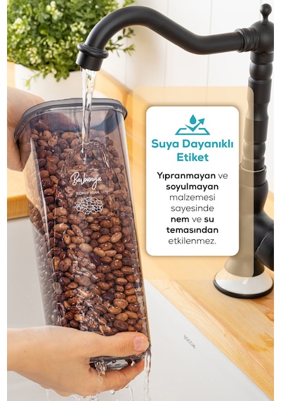 Vienev 12'li Etiketli Hava Geçirmez Erzak Ve Baharat Saklama Kabı Seti 0,25 Lt Antrasit Antrasit