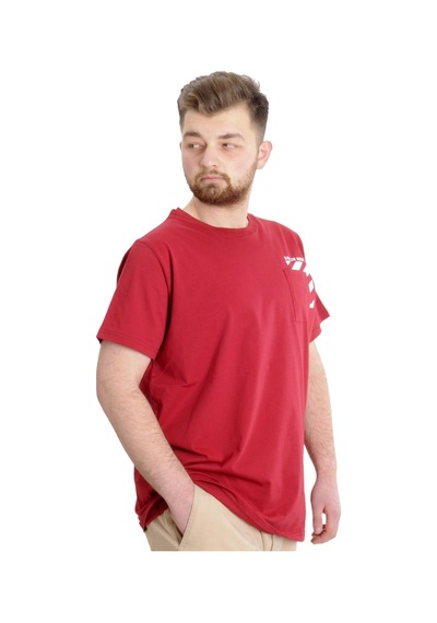 Mode Xl Büyük Beden Erkek T-Shirt Prınt 23203 Bordo 001
