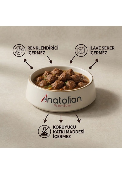 Anatolian Premium Kuzulu Parça Etli Yetişkin Kedi Konservesi 24 X 400 G
