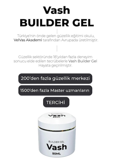 Vash Protez Tırnak Jeli Milky White 50 Ml Uv/led Protez Tırnak Jeli - Beyaz
