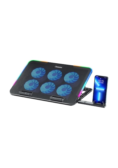 Classone Gaming M60 Laptop Soğutucu , Notebook Stand,10 Rgb Işık Kontrolü, 15.6 -17 İnch , Hız Kontrolü , 6 Büyük Fan ,telefon Standı, 2 Usb