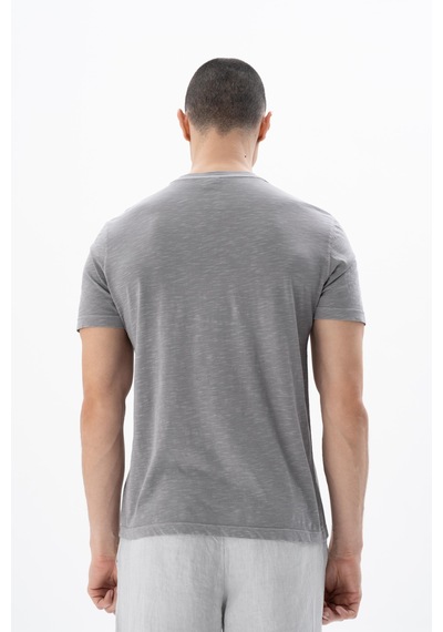 AR-MA Arma Erkek Regular Fit Parça Boyama Bisiklet Yaka Tişört Y25344490701 Gri