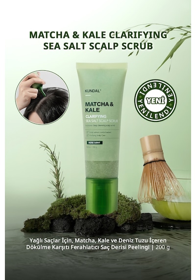Kundal Matcha & Kale Arındırıcı Ferahlatıcı Saç Derisi Peeling 200 G