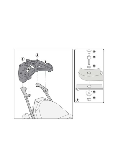 Gıvı 2118fz Yamaha Mt-07 14-17 Arka Çanta Taşıyıcı Tek Renk