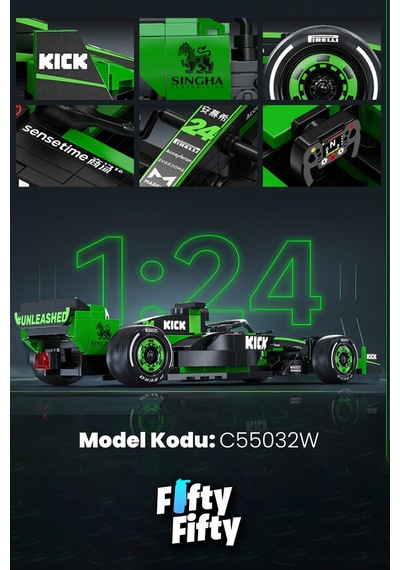 Cada Sauber F1 Formula Aracı 1/24 Scale -c55032w 314 Parça Oyuncak Yapım Seti