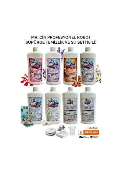 Mr.cin Robot Süpürge Deterjanı 6 + 2 Avantajlı Set Tekli