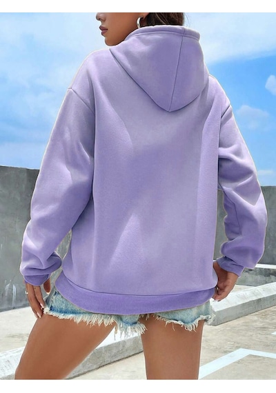 Uyguntarz The Future Baskılı Oversize Sweatshirt Lila