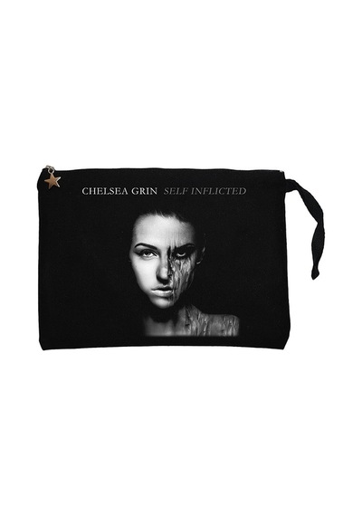 Chelsea Grin Self İnflicted Siyah Astarlı Cüzdan / El Çantası Siyah
