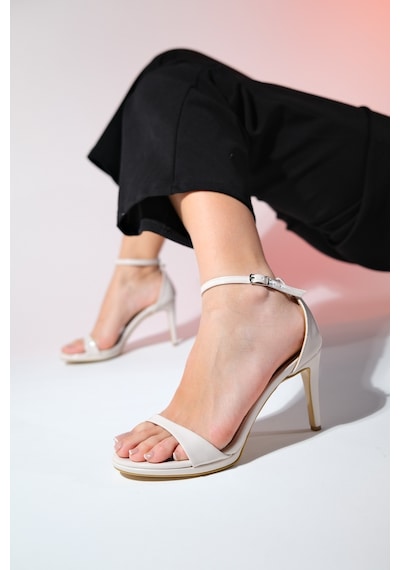 Luvishoes Bern Bej Rugan Kadın Platform Topuklu Abiye Ayakkabı