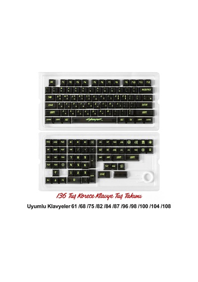 136 Tuşlu Keycaps Pc Tam Ekran Cyberpunk 136 Tuşlu Korece Sürüm Kutulu Tüm Mekanik-manyetik Klavyeler İle Uyum Sağlamaktadır.