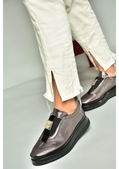 Fox Shoes U555130603 Platin Hakiki Deri Kadın Ayakkabı Platin-hakiki Deri Platin