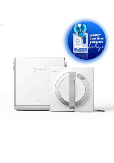 Ecovacs Winbot W2 Pro Omni Cam Silme Robotu Ve Cam Silme Solüsyonu Beyaz
