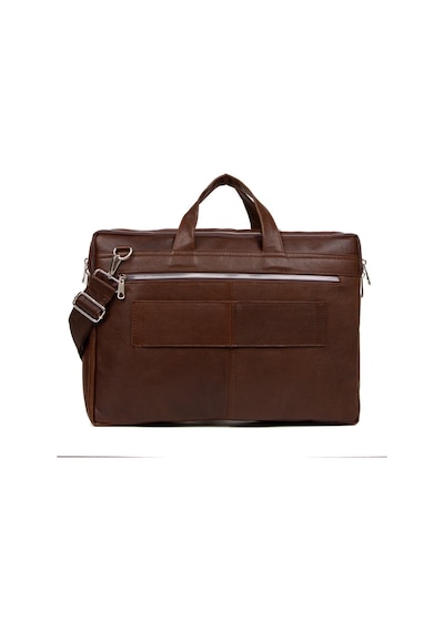 Newish Polo 15.6'' Hakiki Deri Bilgisayar Laptop Çantası Kahverengi