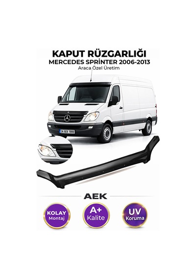 Mercedes Sprinter 2006-2013 Araca Özel Üretim "4mm" Kaput Rüzgarl