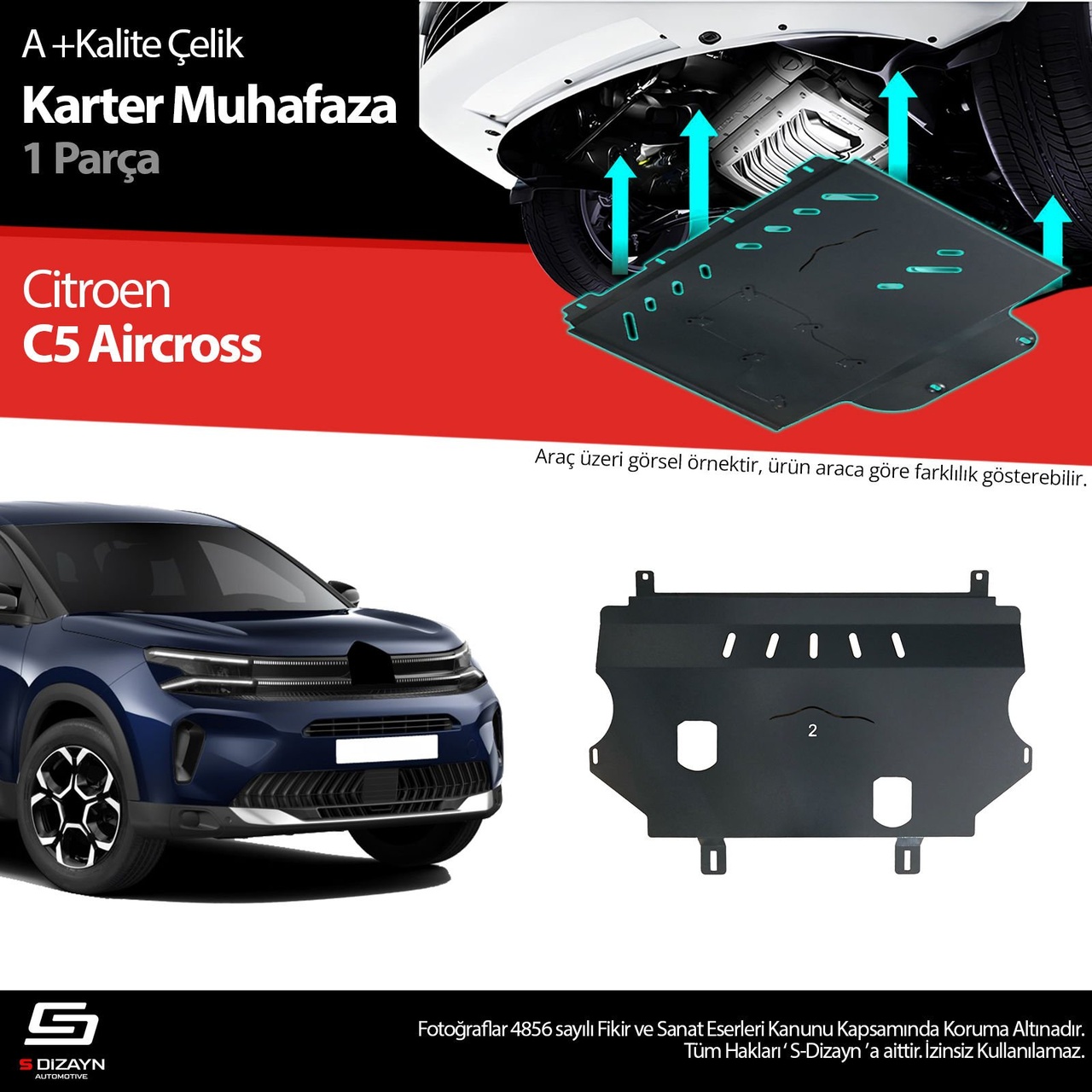 S-dizayn Citroen C5 Aircross Çelik Karter Muhafaza 2017 Üzeri A+ Kalite