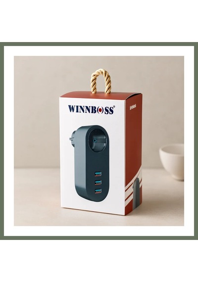 Bezos Termal Akım Korumalı Duvar Priz 1+3 Usb 2500w 10a Bezos1 עם Usb