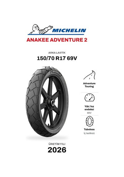 Michelin Anakee Adventure 2 150/70 R17 69v Arka Motosiklet Lastiği