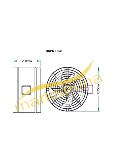 Fanex DRPKT 350 Aksiyel 4200 m³/h 35 cm Kanal Tipi Fan