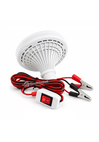 12v Anahtarlı Seyyar Lamba 2 Metre Kablolu Akü Maşalı 24w Beyaz Led Ampul Dc 12 Volt Aküler Için