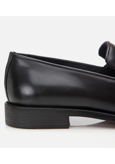 Hotiç Erkek Deri Siyah Püskül Detaylı Klasik Loafer