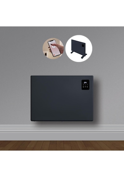 Elektrikli Wifi Konvektör Panel Isıtıcı 1000 W Antrasit