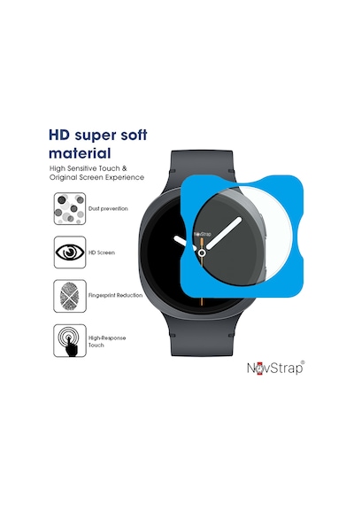 Novstrap Samsung Galaxy Watch 8 44mm İle Uyumlu Ekran Koruyucu 9h Temperli Cam Kolay Uygulama Aparat