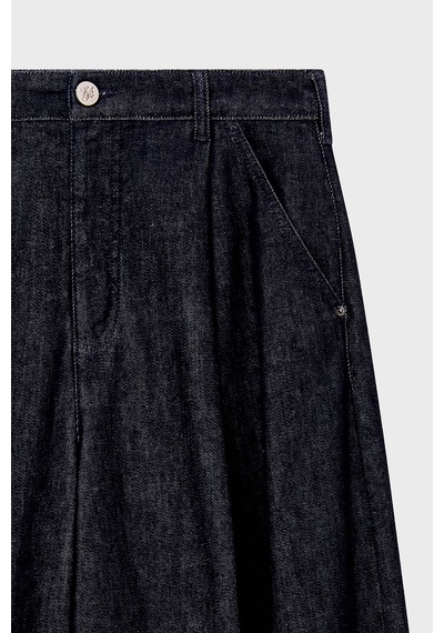 Emporio Armani Pileli Relaxed Fit Yüksek Bel Jeans Kadın Kot Pantolon Ew004861 Af26305 Mb001 Lacivert