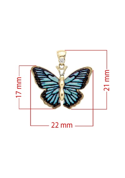 Morpho Kelebek Kolye Ucu Sarı