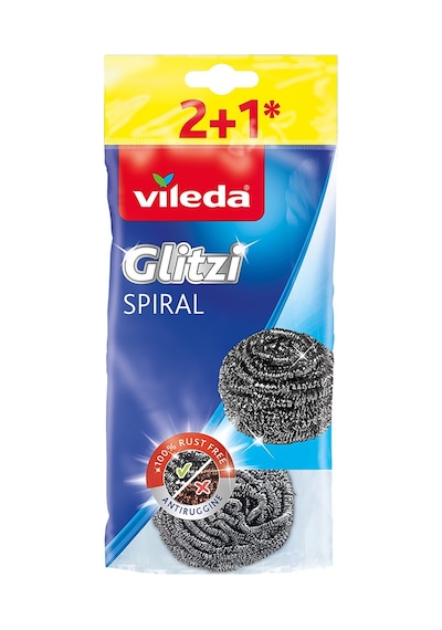 Vileda Ovma Teli 3lü - Paslanmaz Çelik, Zor Lekelere Karşı Etkili Temizlik Tarı