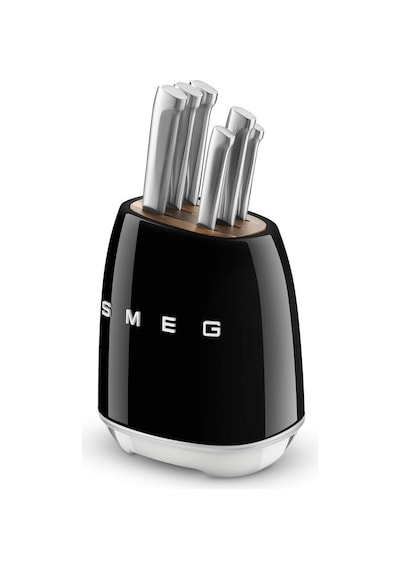 Smeg 50's Style Kbsf02 Siyah Standlı Bıçak Seti Siyah