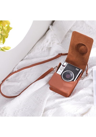 Instax Mini Evo Kahverengi Askılı Deri Çanta
