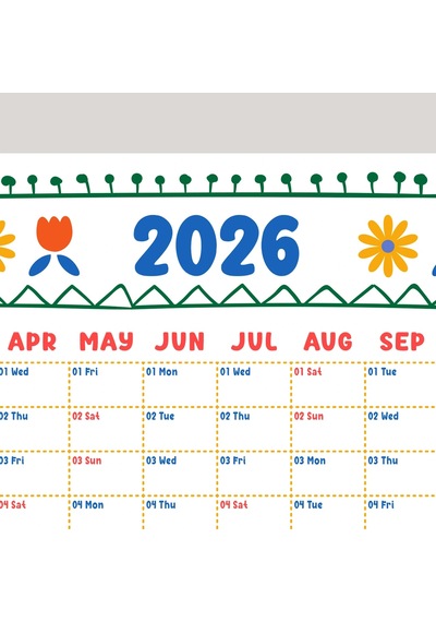 2027 Yıllık Planlayıcı Duvar Takvimi, Soyut Çiçek Sanatı Rengarenk Takvim, Dekoratif Duvar Takvimi R
