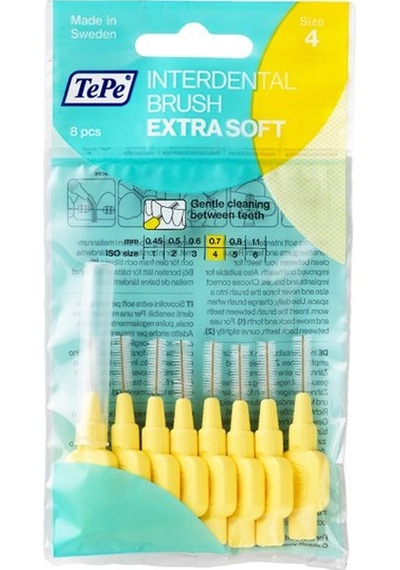 Tepe Ekstra Soft Yumuşak Arayüz Fırçası 0.7 Mm Sarı 8 Li