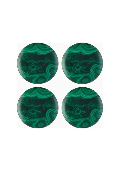 L'objet L Objet Malachite 4 Lü Porselen Canape Tabağı Yeşil