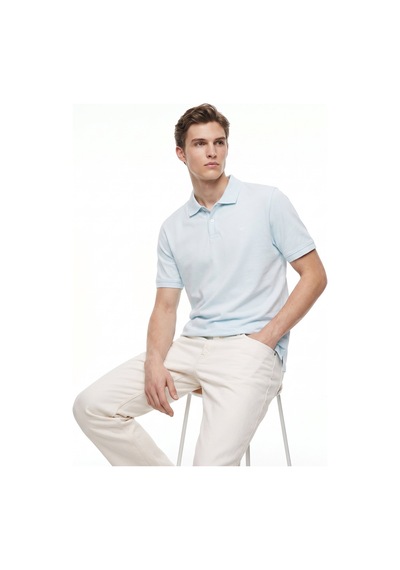 Dockers Açık Mavi Erkek Slim Fit Logo Baskılı Polo T-shirt A1159-70
