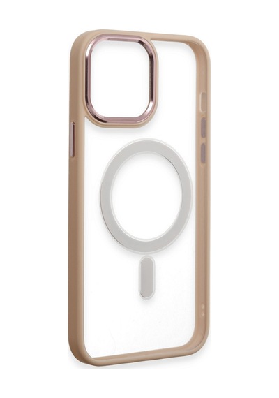 Apple iPhone  Uyumlu - 15 Pro Max Kılıf Room Magneticsafe Silikon - Pudra