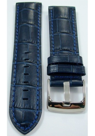 Bizon Deri Saat Kayışı Spor Lacivert 26Mm Kordon Dikişli Kroko