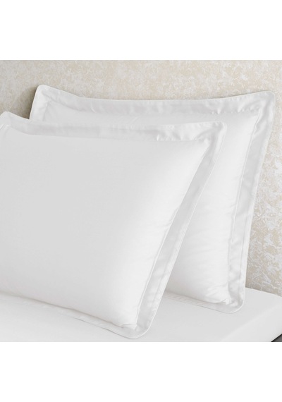 Linens Tencel 2'li Volanlı Yastık Kılıfı Beyaz