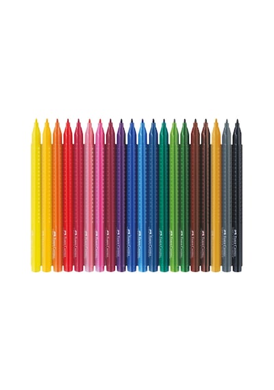 Faber Castell İkili Paket 24 Renk Plastik Çantalı Pastel Boya Ve 20 Renk Grip Keçeli Kalem Çok Renkli