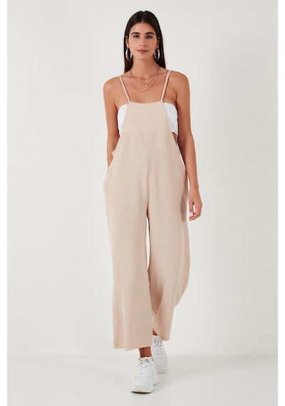 Lela Relaxed Fit Ayarlanabilir Ip Askılı Bahçıvan Bayan Tulum 66970192S4 Taş