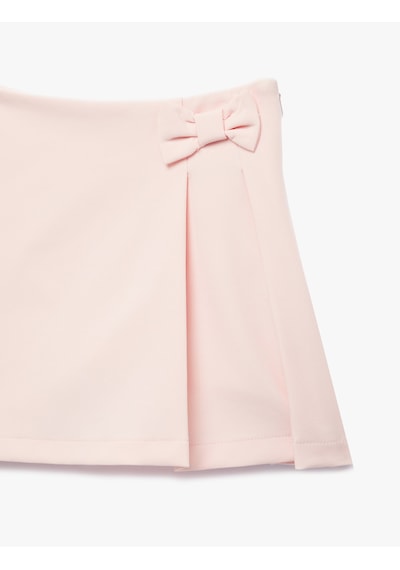 Koton Fiyonklu Pile Detaylı Şort Etek Pembe 6skg70083aw Gül