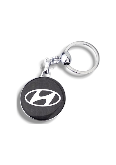 Yüksek Kaliteli Siyah Hyundai Logolu Damla Baskılı Şık Hediyelik Araç Anahtarlığı