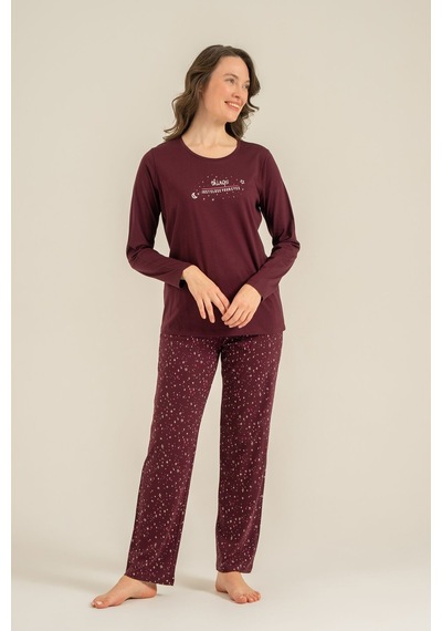 Arnetta Kadın Just Close Your Eyes Mor Uzun Kol Pijama Takım Ar3774-s-v1 Ar3774-s-v1