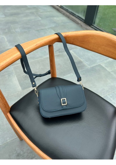Mft Leather Hakiki Deri Kadın Çanta Viola 1524 Flother Mat Lacivert