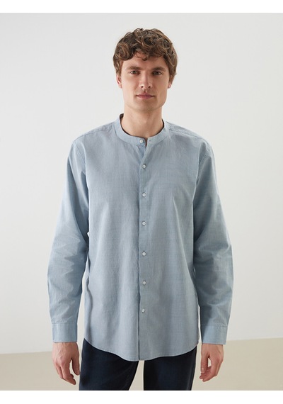 Lcw Vision Mavi Regular Fit Uzun Kollu Poplin Erkek Gömlek